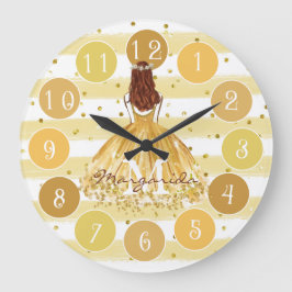 Delicada acuarela Ballerina Monograma Reloj grande