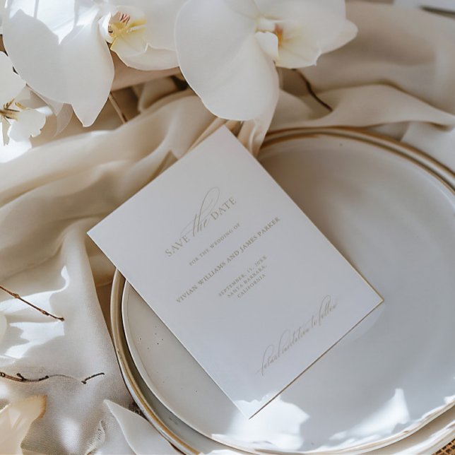 Delicada boda clásica Guardar la tarjeta de fecha (Delicate Classic Wedding Save the Date Card)