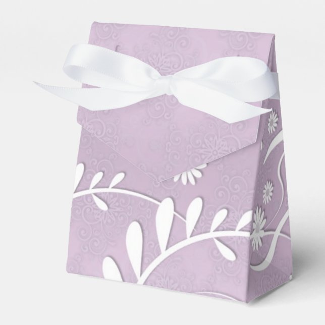 Delicada Boda Floral Caja Favor Lavanda (Front Side)