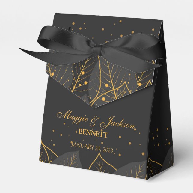 Delicada caja de favoritos de hojas de oro (Front Side)