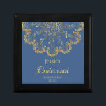Delicada caja de regalo de oro y de la dama de hon<br><div class="desc">Hermoso y elegante emblema dorado regalo de dama de honor que es personalizado.</div>