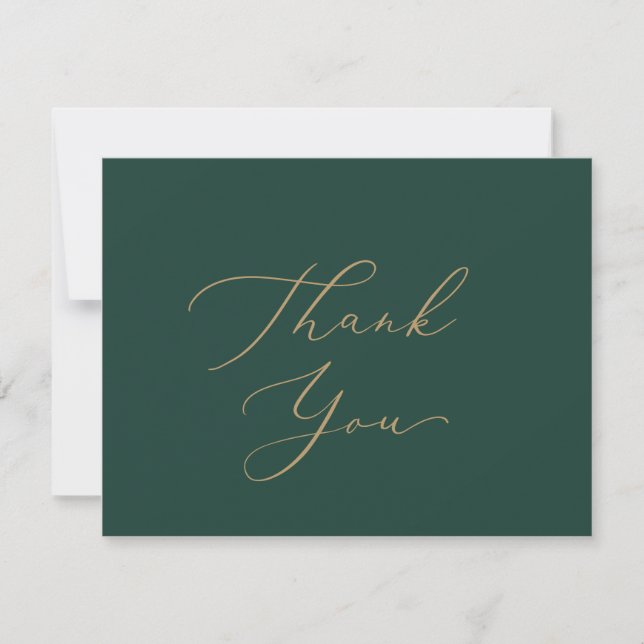 Delicada caligrafía de oro | Tarjeta de agradecimi (Anverso)
