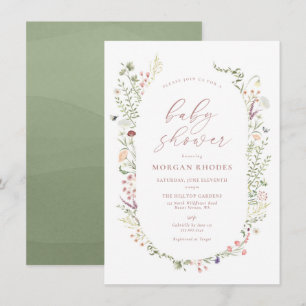Delicada invitación a Baby Shower de Flor Silvestr