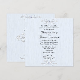 Delicada invitación a la boda azul 2