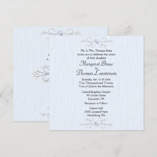 Delicada invitación a la boda azul 2
