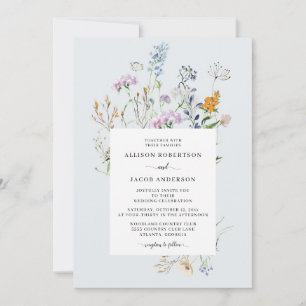 Delicada invitación a la boda de flores silvestres