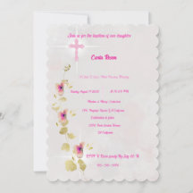 Delicada invitación al bautismo acrílico de Elegan