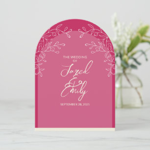 Delicada Invitación de Boda al Estilo Arco Floral