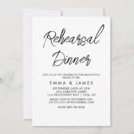 Delicada Invitación de Cena de Ensayo con Caligraf