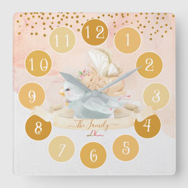 Delicada leche de bebé y niños de pájaro reloj gra (Anverso)