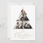 Delicada Oro Merry Árbol de Navidad 5 Noticias de<br><div class="desc">Este delicado árbol de Navidad dorado y alegre 5 tarjeta de festividad fotográfica es el saludo perfecto y sencillo de las vacaciones. El romántico diseño minimalista presenta una encantadora y elegante tipografía de champán amarillo dorado sobre un fondo blanco con un aspecto limpio y sencillo. Personalice la parte delantera de...</div>