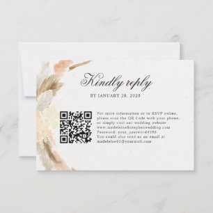 Delicada pampas hierba en línea RSVP Código QR