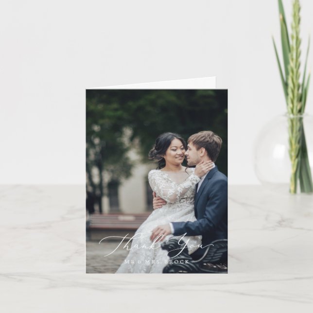 Delicada plantilla de fotos en negro - Tarjeta de  (Anverso)