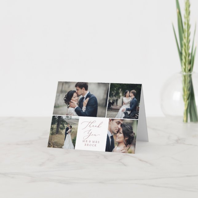 Delicada Rosa Gold 4 Plantilla de fotos Gracias Ta (Anverso)