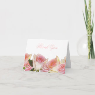 Delicada rosa rosa gracias a las tarjetas