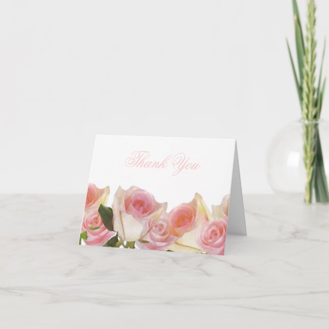 Delicada rosa rosa gracias a las tarjetas (Anverso)