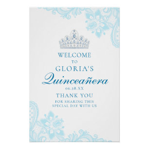 Delicada señal de bienvenida de Quinceanera de enc