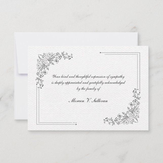 Delicada simpatía floral de mano gracias tarjeta (Anverso)