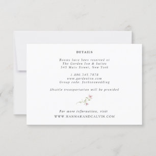 Delicada tarjeta de detalles del Boda de Flor Silv