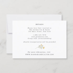 Delicada tarjeta de detalles del Boda de Flor Silv