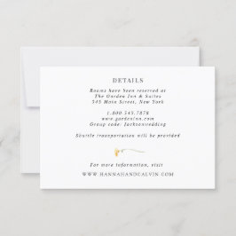 Delicada tarjeta de detalles del Boda de Flor Silv