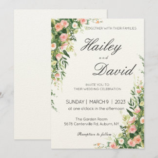 Delicada tarjeta de invitación de boda de diseño f
