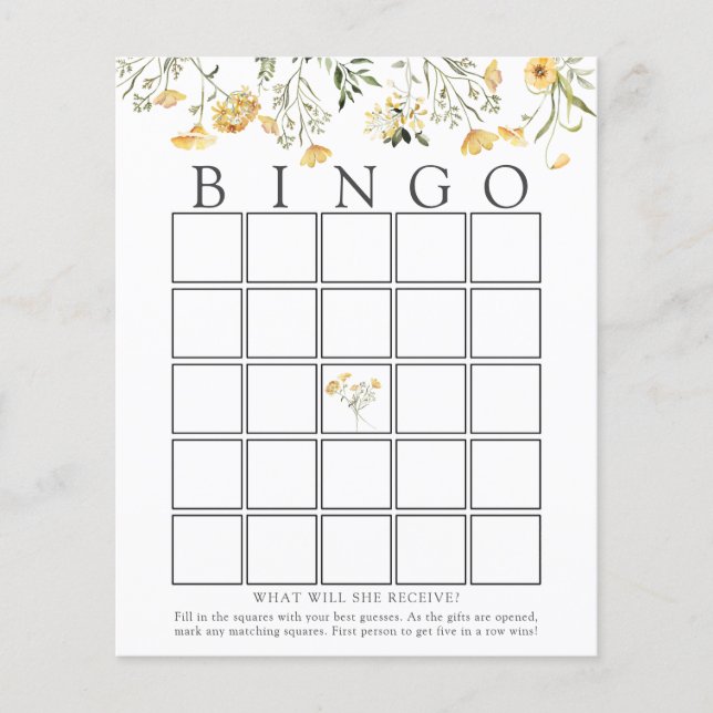 Delicada tarjeta de juego de Bingo de Flor Silvest (Anverso)
