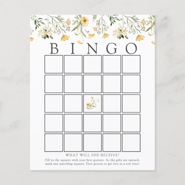 Delicada tarjeta de juego de Bingo para Flor Silve (Anverso)