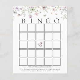 Delicada Tarjeta de juego de Bingo Purple Wildflow