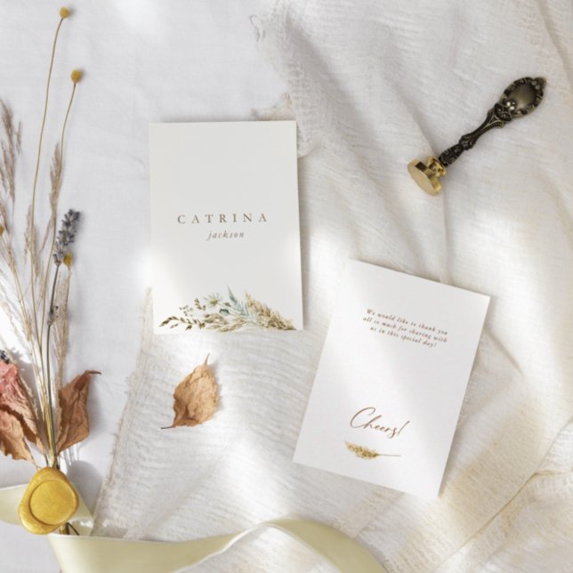 Delicada tarjeta de lugar de Boda Romántico-Seco (Subido por el creador)