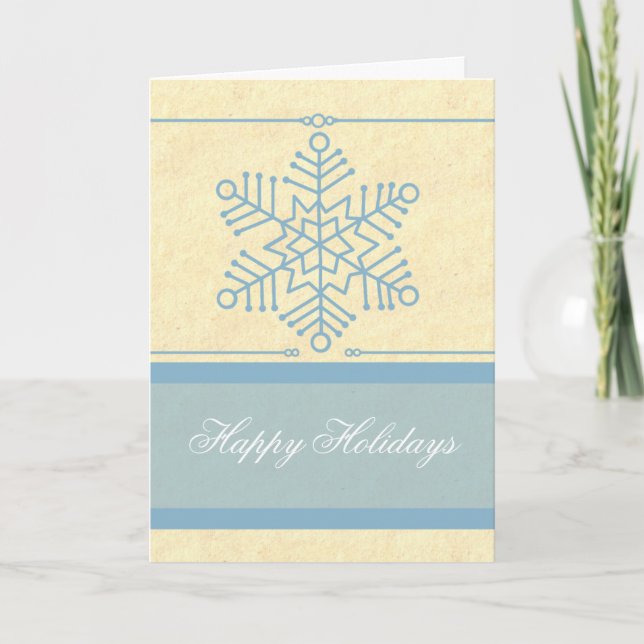 Delicada tarjeta de Navidades de copos de nieve (Anverso)