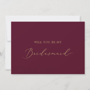 Delicada tarjeta de propuesta de la dama de honor