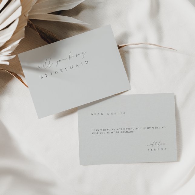 Delicada tarjeta de propuesta minimalista elegante (Delicate Minimal Elegant Bridesmaid Proposal Card)