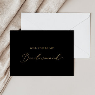 Delicada tarjeta de propuesta para dama de honor y