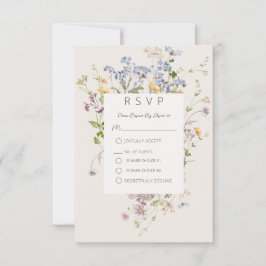 Delicada Tarjeta de Respuesta de Crema Boho Wildfl