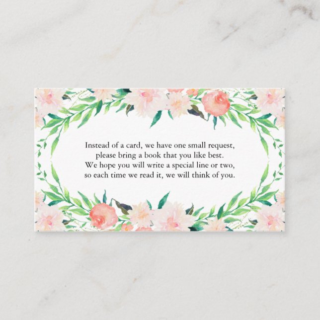 Delicada tarjeta de solicitud de libro de Bouquet (Anverso)