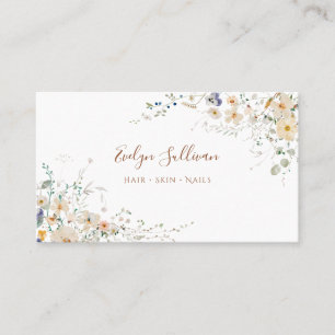 delicada tarjeta de visita para flores silvestres