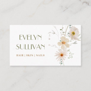 Delicada tarjeta de visita para flores silvestres