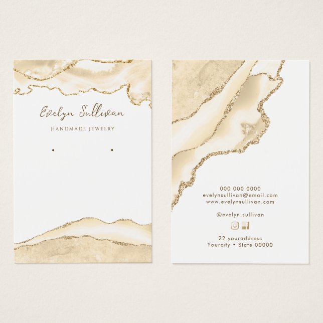 delicada tarjeta de visualización de joyas de dura (Anverso y reverso)