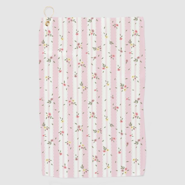 Delicada toalla de golf de patrón floral (Anverso)