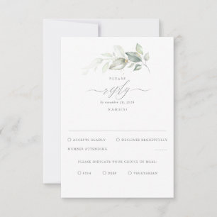 Delicada vegetación y boda de oro RSVP