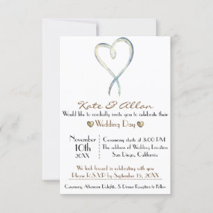 Delicada y elegante Invitación a la Boda del Coraz