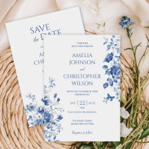 Delicada y elegante invitación a la boda en colore