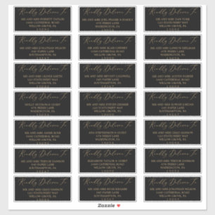 Delicadas etiquetas de dirección de invitado de co
