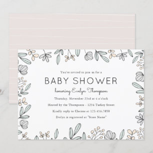Delicadas invitaciones a bañador de flores