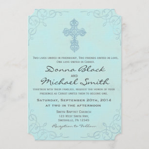 Delicadas invitaciones de matrimonio entre religio