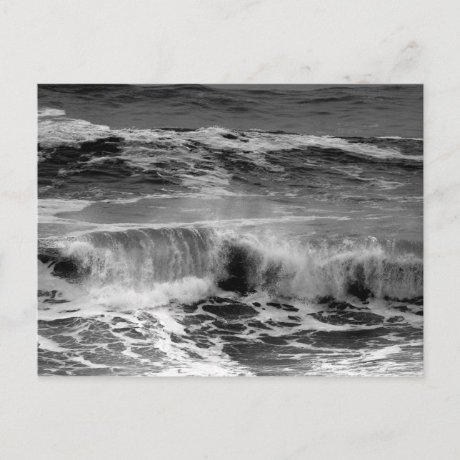 Delicadas olas de curling en postal monocroma (Anverso)