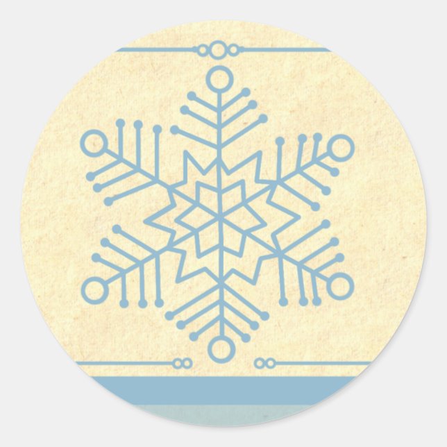 Delicadas pegatinas navideñas con copas de nieve (Anverso)