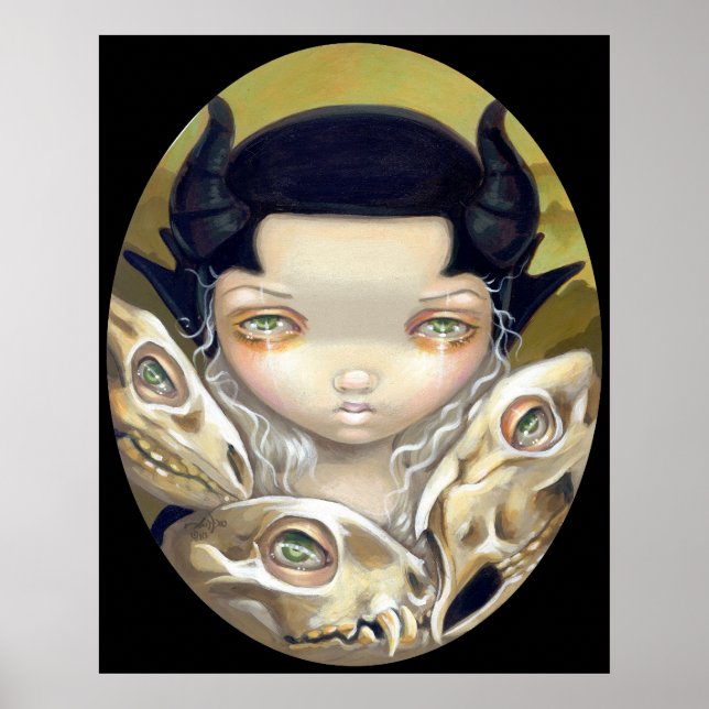 Delicado arte gótico del cráneo medieval de los hu (Frente)