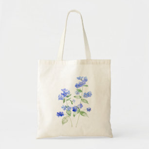 delicado azul flores de Brunnera bolsa de tote de 